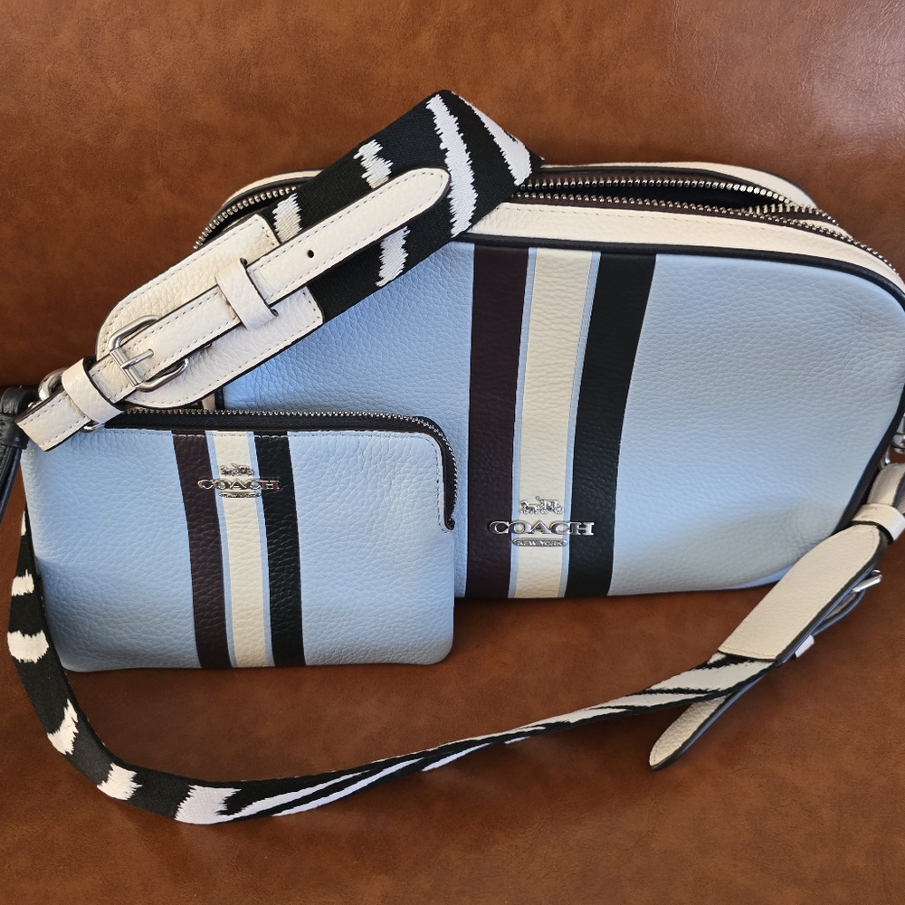 Coach Jes Crossbody w/ Zebra Strap & Wristlet